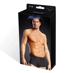 Caleçon Sexy Noir à Rayures Blanches Performance Microfiber - Blue Line -Sex Toys Femme boutique 11425