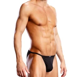 String Sexy Performance Microfiber Bikini Noir - Blue Line