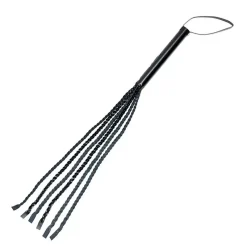 Martinet BDSM Tressé En Cuir Fendu - Rimba