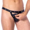 Jockstrap En Cuir Avec Poche Détachable - Rimba