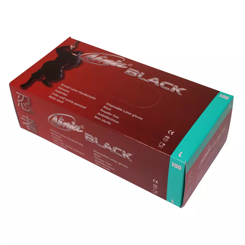 Gants En Latex Noirs 100pcs. 4 Gants En Latex Noirs 100pcs. – Image 4