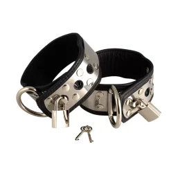 Menottes Pour Chevilles En Cuir Et Métal Avec Cadenas - Rimba 5 Menottes Pour Chevilles En Cuir Et Métal Avec Cadenas - Rimba -Sex Toys Femme boutique 12876