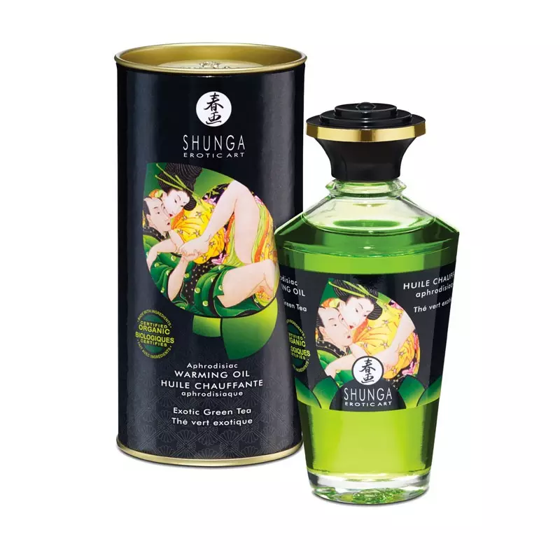 Huile Chauffante Aphrodisiaque Shunga - Thé Vert Exotic 1 Huile Chauffante Aphrodisiaque Shunga - Thé Vert Exotic