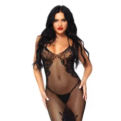 Robe Sexy Avec Résille Et Dentelle (noir) – Leg Avenue -Sex Toys Femme boutique 16444