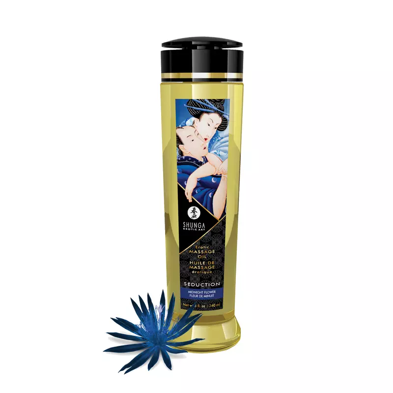 Huile De Massage érotique - Shunga Fleur De Minuit 1 Huile De Massage érotique - Shunga Fleur De Minuit