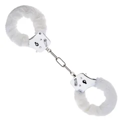 Shots Toys Menottes SM Fourrure (blanc) - ToyJoy
