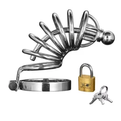 Cage à Pénis Avec Cadenas - Master Series Asylum 6 (M/L)