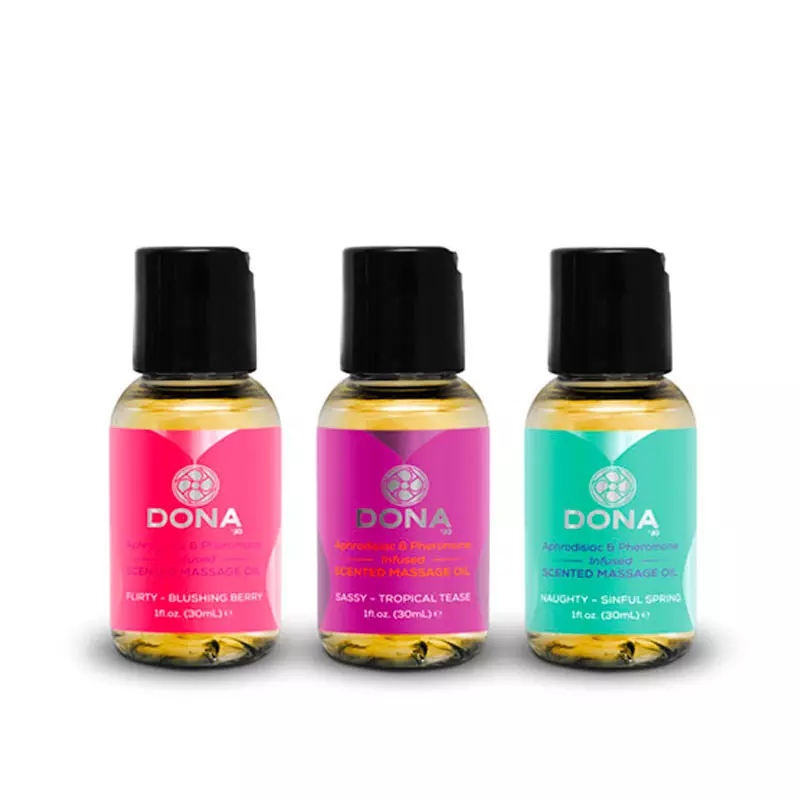 Set D'huile De Massage Aux Phéromones 3x 30ml "Let Me Touch You" - Dona 1 Set D'huile De Massage Aux Phéromones 3x 30ml "Let Me Touch You" - Dona