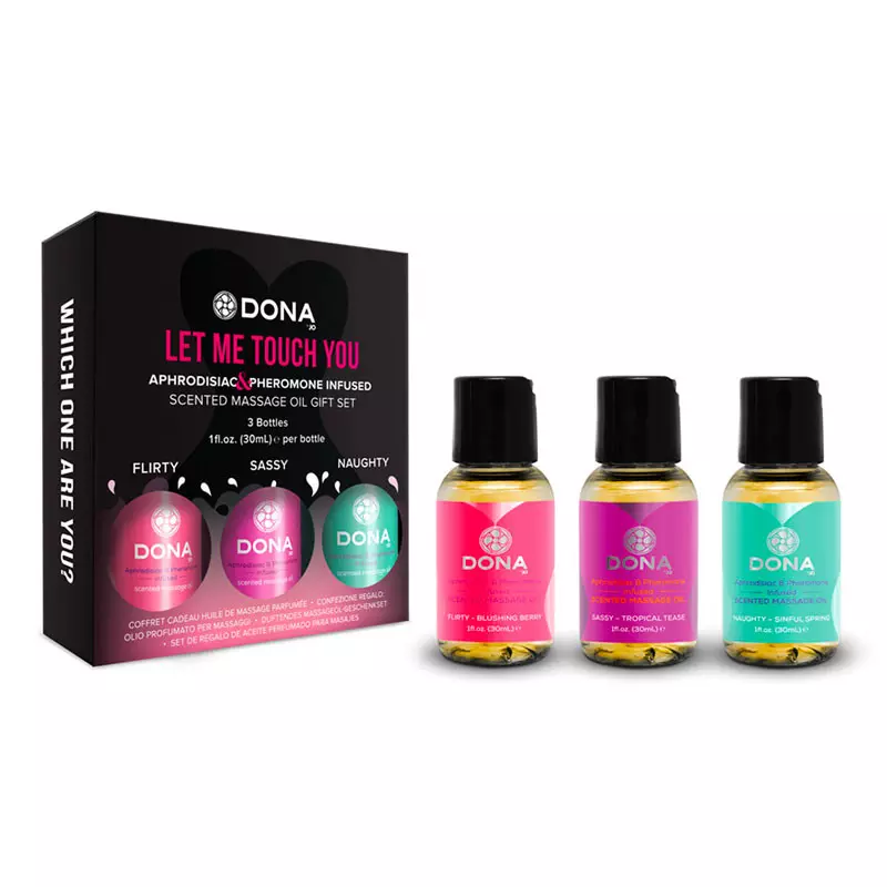 Set D'huile De Massage Aux Phéromones 3x 30ml "Let Me Touch You" - Dona 2 Set D'huile De Massage Aux Phéromones 3x 30ml "Let Me Touch You" - Dona – Image 2