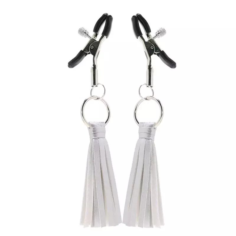 Pinces à Tétons Avec Petit Fouet (Argent) - CalExotics 1 Pinces à Tétons Avec Petit Fouet (Argent) - CalExotics