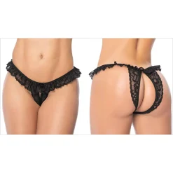 MAPALÉ Culotte Sexy Ouverte Peek-a-boo 119 (Noir) - Mapalé