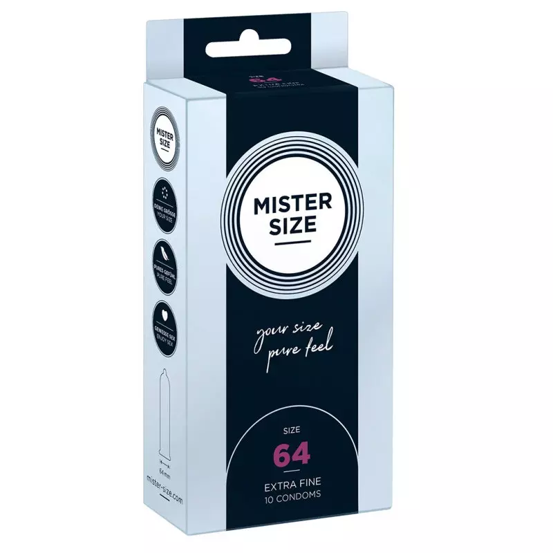 Préservatifs Sur Mesure Mister Size 64mm - 10pces. 1 Préservatifs Sur Mesure Mister Size 64mm - 10pces.