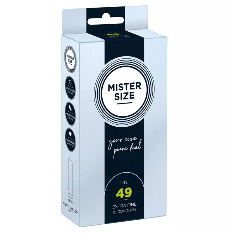 Préservatifs Sur Mesure Mister Size 49mm - 10pces. 1 Préservatifs Sur Mesure Mister Size 49mm - 10pces.