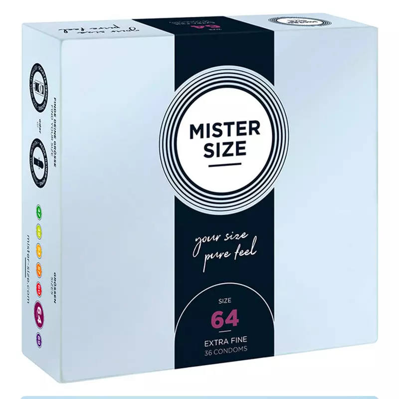 Préservatifs Sur Mesure Mister Size 64mm - 36pces. 1 Préservatifs Sur Mesure Mister Size 64mm - 36pces.