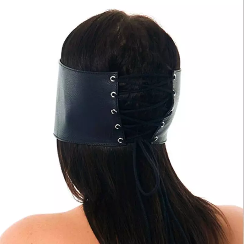 Masque BDSM Bandeau En Cuir (Noir) - Rimba 2 Masque BDSM Bandeau En Cuir (Noir) - Rimba – Image 2
