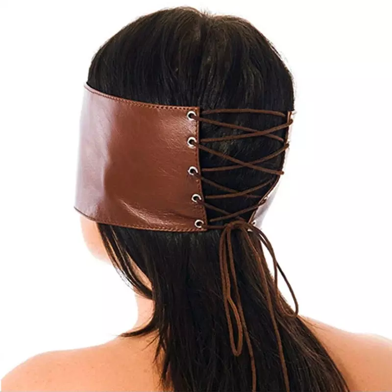 Masque BDSM Bandeau En Cuir (Brun) - Rimba 2 Masque BDSM Bandeau En Cuir (Brun) - Rimba – Image 2