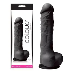 Gode Avec Scrotum Colours Soft 13cm (Noir) - NS Novelties