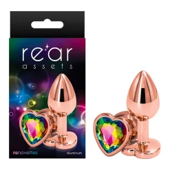 Plug Anal Aluminium Rear Assets Heart Rose Gold (S) - NS Novelties