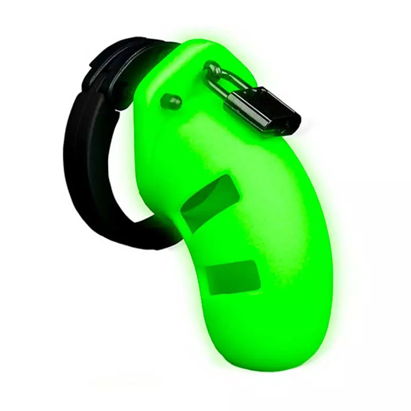 Cage De Chasteté Phosphorescente En Silicone - Ouch! 1 Cage De Chasteté Phosphorescente En Silicone - Ouch!