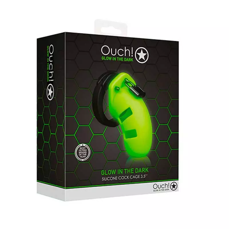 Cage De Chasteté Phosphorescente En Silicone - Ouch! 2 Cage De Chasteté Phosphorescente En Silicone - Ouch! – Image 2