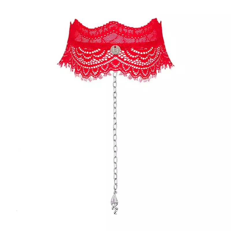 Collier Chocker Bergamore (Rouge) - Obsessive 2 Collier Chocker Bergamore (Rouge) - Obsessive – Image 2