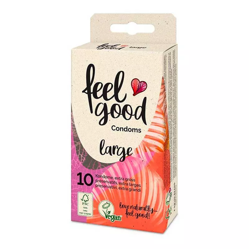 Préservatifs Vegan Large (10 Préservatifs) - Feelgood 1 Préservatifs Vegan Large (10 Préservatifs) - Feelgood