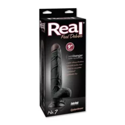 Gode Vibrant Réaliste 22.5cm - Pipedream Real Feel Deluxe Noir N° 7 -Sex Toys Femme boutique 2979