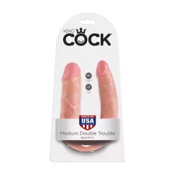 Godemichet Réaliste Courbé Medium - King Cock Double Trouble -Sex Toys Femme boutique 3523