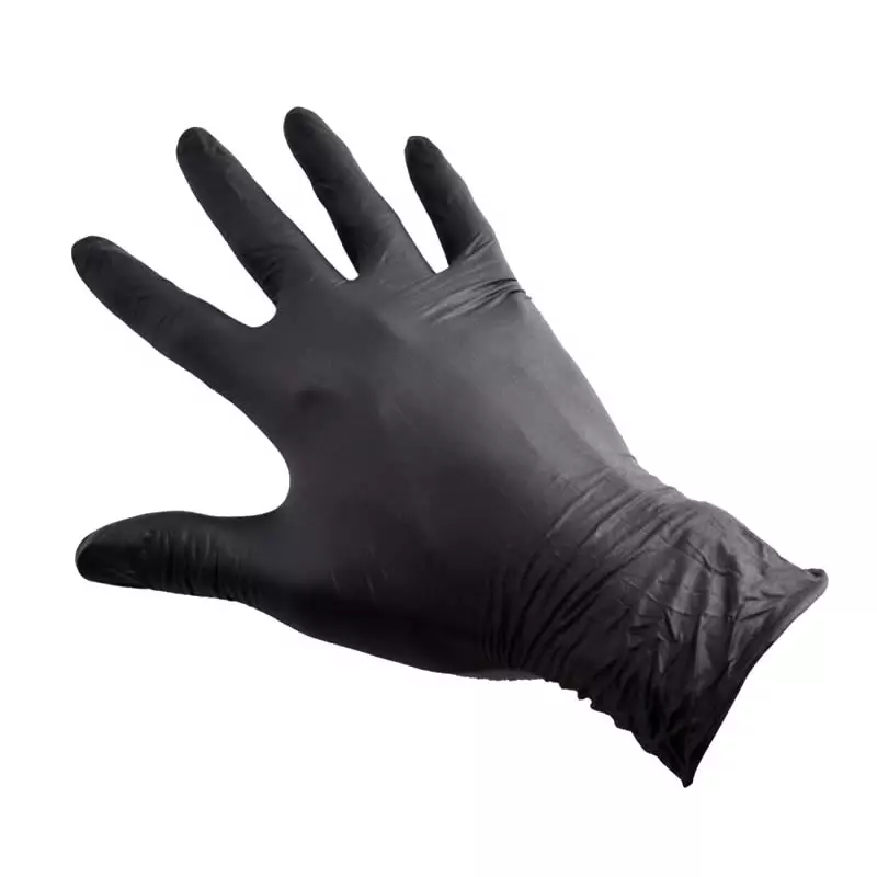 Gants En Latex Noirs 100pcs. 1 Gants En Latex Noirs 100pcs.