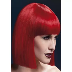 Perruque Lola Bob Carré Avec Frange Rouge 30 Cm – Fever