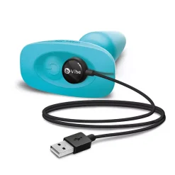 Plug Anal Rotatif Et Vibrant Télécommandé - B-Vibe Rimming 2 Bleu -Sex Toys Femme boutique 7748