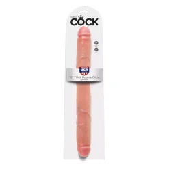 Double Dong Réaliste Beige Large - King Cock 16" -Sex Toys Femme boutique 8270